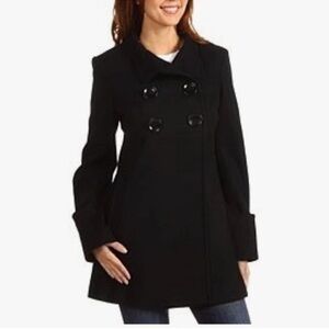 Michael Kors Band Collar Wool Double
Breasted Coat. Sz S